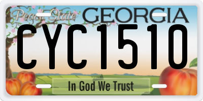 GA license plate CYC1510