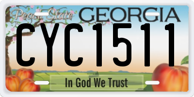 GA license plate CYC1511