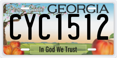 GA license plate CYC1512