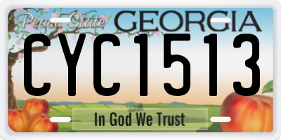 GA license plate CYC1513