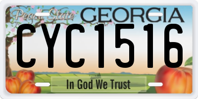 GA license plate CYC1516