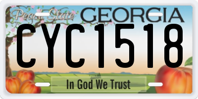 GA license plate CYC1518