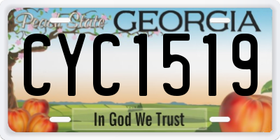 GA license plate CYC1519
