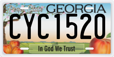 GA license plate CYC1520