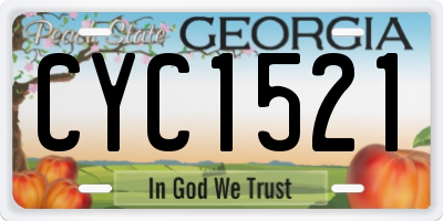 GA license plate CYC1521