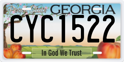 GA license plate CYC1522