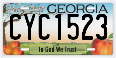 GA license plate CYC1523