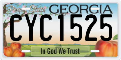 GA license plate CYC1525