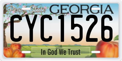 GA license plate CYC1526