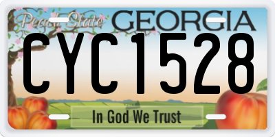 GA license plate CYC1528