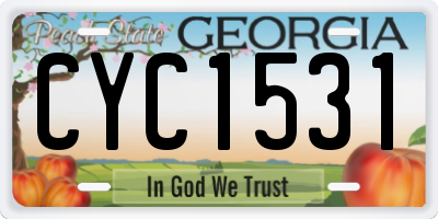 GA license plate CYC1531