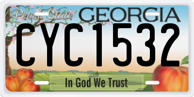 GA license plate CYC1532