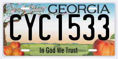 GA license plate CYC1533