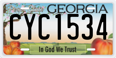GA license plate CYC1534