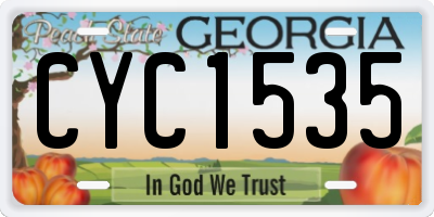 GA license plate CYC1535