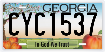 GA license plate CYC1537
