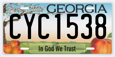 GA license plate CYC1538