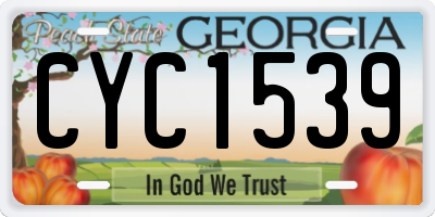 GA license plate CYC1539