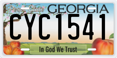 GA license plate CYC1541