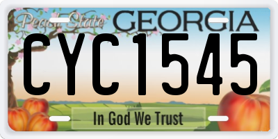 GA license plate CYC1545