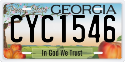 GA license plate CYC1546
