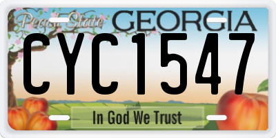 GA license plate CYC1547