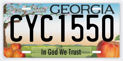 GA license plate CYC1550