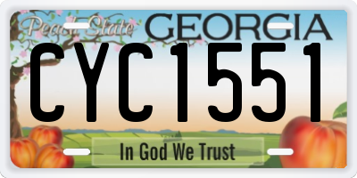 GA license plate CYC1551