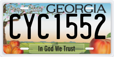 GA license plate CYC1552
