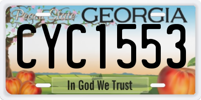 GA license plate CYC1553
