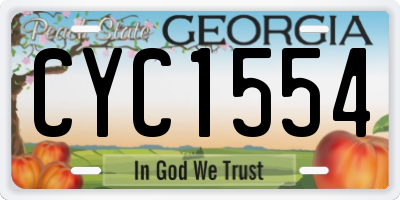 GA license plate CYC1554