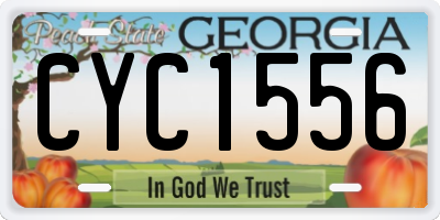 GA license plate CYC1556