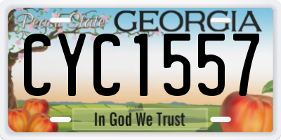 GA license plate CYC1557