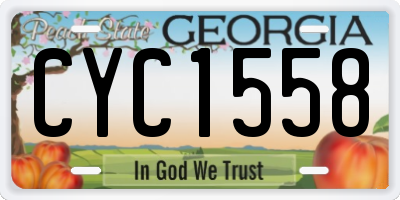 GA license plate CYC1558