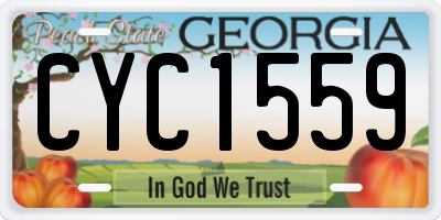 GA license plate CYC1559