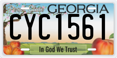 GA license plate CYC1561
