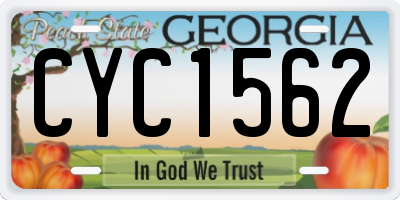 GA license plate CYC1562