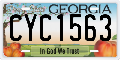 GA license plate CYC1563