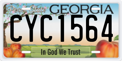 GA license plate CYC1564