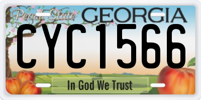 GA license plate CYC1566