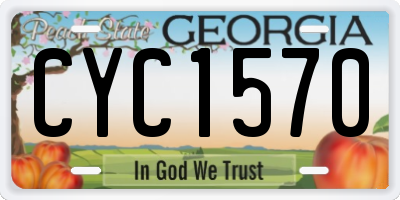 GA license plate CYC1570