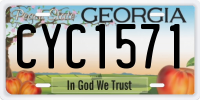 GA license plate CYC1571
