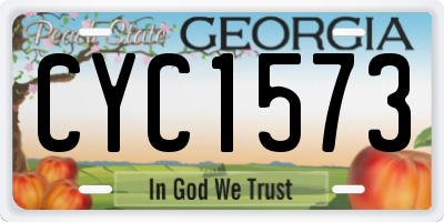 GA license plate CYC1573