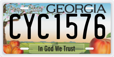 GA license plate CYC1576