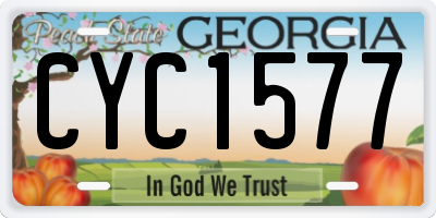 GA license plate CYC1577