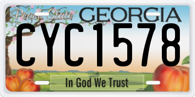 GA license plate CYC1578
