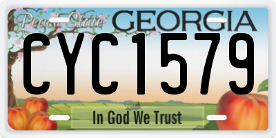 GA license plate CYC1579