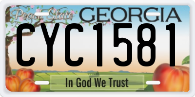 GA license plate CYC1581