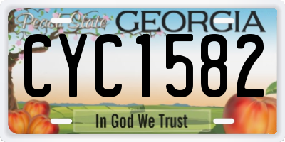 GA license plate CYC1582