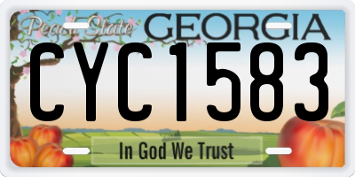 GA license plate CYC1583
